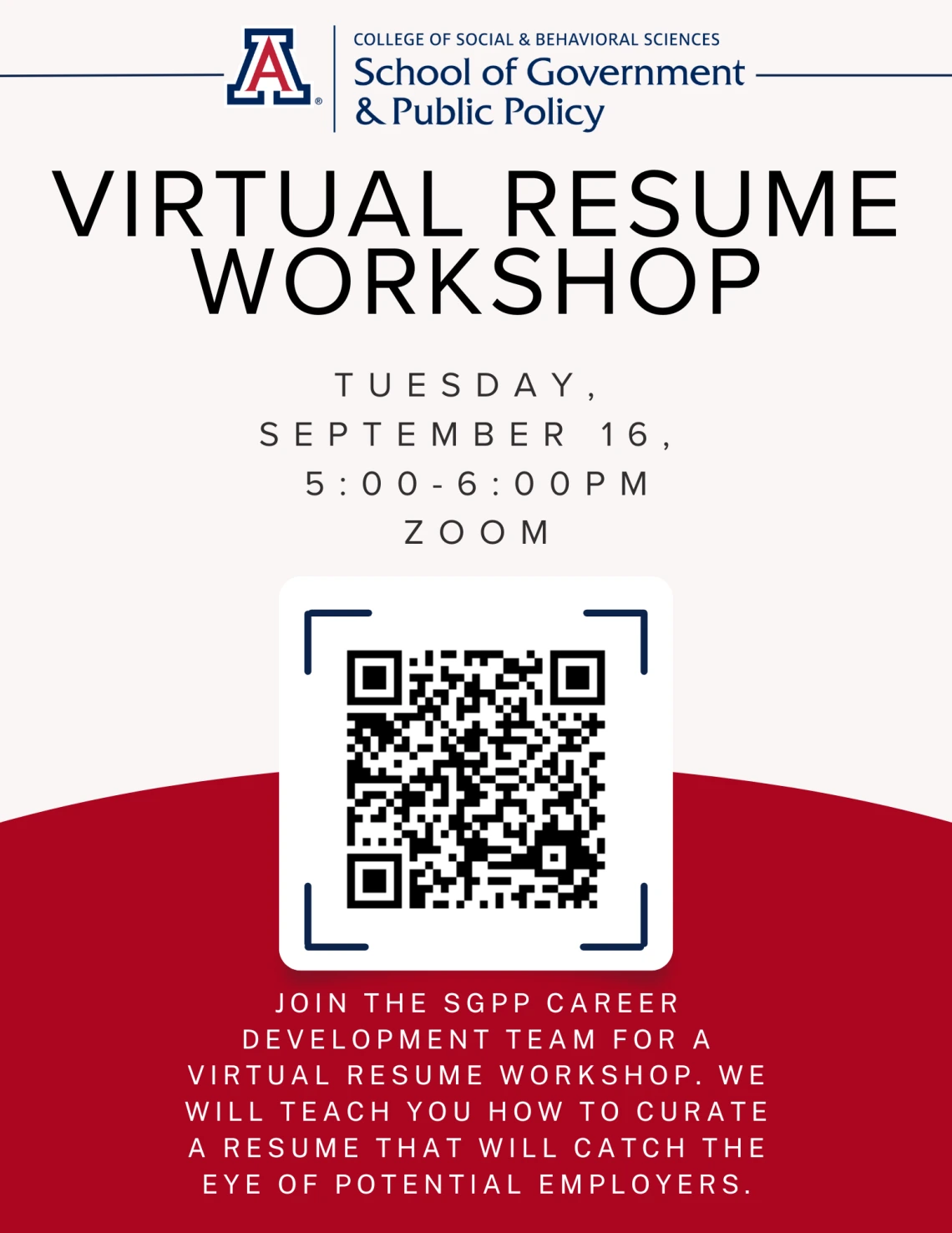 Virtual Resume Workshop Flyer